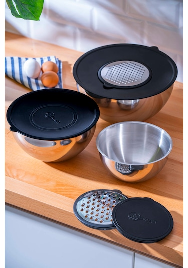 Acar Karat 17120 Çelik Rendeli 9 Parça Karıştırma Kabı