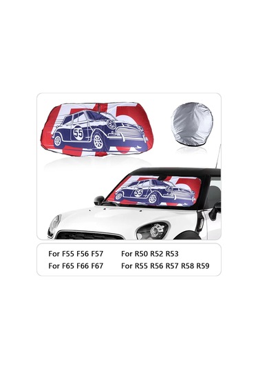 Goldenqian Araba Ön Pencere Güneşlik Kapak Blokları Uv Reflektör Mini Cooper One Için R50 R53 R56 R60 F55 F56 R58 R59 Cam Güneşlik 55th S