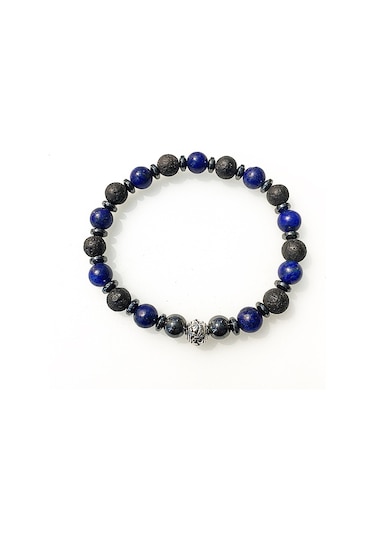 Lapis Lazuli - Lav Taşi - Hematit - Erkek Doğaltaş Bileklik Çok Renkli
