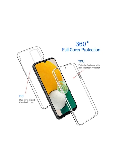 Teknomoda Xiaomi Redmi Note 13 Pro 4g Kılıf 360 Şeffaf Ön Arka Korumalı Şeffaf Silikon