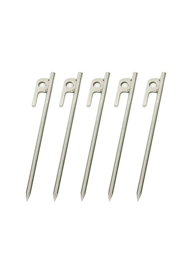 Homyl 5 Parça Ağır 304 Paslanmaz Çelik Kamp Tente Çadır 20-santimetre Gümüş