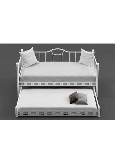 Reyo Kamelya Yavrulu Daybed Sedir Karyola Beyaz 90x190
