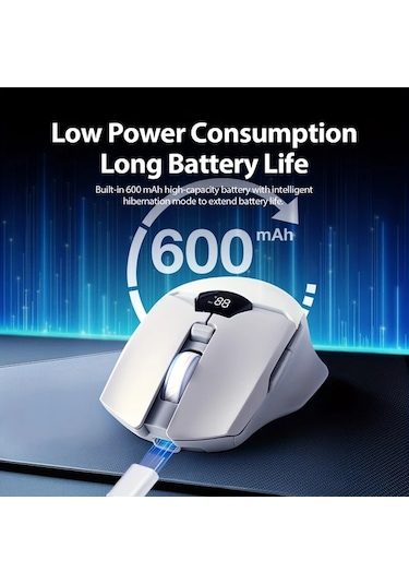 Besthome1 Kablosuz Çift Mod Akıllı Ekranlı Siyah Fare 2.4g Bt 5.1 3 Cihaz Bağlantı 6 Fonksiyon Tuşu Diğer