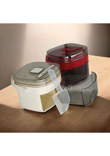 Fastbuy Manuel Buz Yapıcı 48 Bölmeli Kırmızı Plastik Tepsi, Büyük Kapasiteli, Dayanıklı, Yeni Model Kırmızı