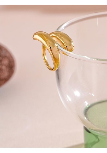 Altın Eetit Chic Benzersiz Paslanmaz Çelik Sıradışı Yüzük Suya Dayanıklı 18k Pvd Kaplama Basit Şık Metal Moda Takı Bijoux Hediye Altın