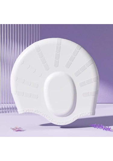 Globalpurchase Yüzme Şapkası Su Geçirmez Kulak Koruyucu Ekstra Kafa Büyük Yetişkin Uzun Saç Silikon Yüzme Şapkası - Beyaz Beyaz