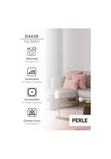 Br Perle Home Daily Series Buğulu Gül Rengi Kırlent Yastık Kılıfı Buğulu Gül