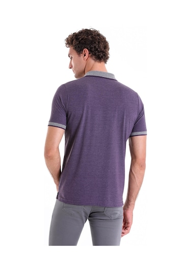 Hatemoğlu Mürdüm Regular Fit Düz Pamuklu Polo Yaka Tişört Mürdüm