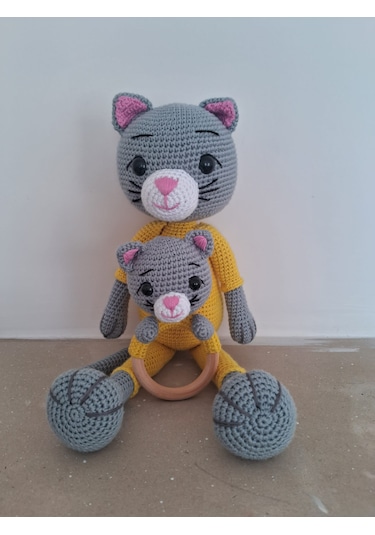 Amigurumi İkili Kedi Set Oyuncak