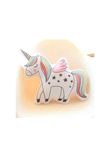 Unicorn Boynuzlu At 3D Özel Kesim Yastık 53Cm