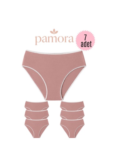 Kadın Külot Slip Külot Pamuklu Likralı-pmr61 Gül Kurusu
