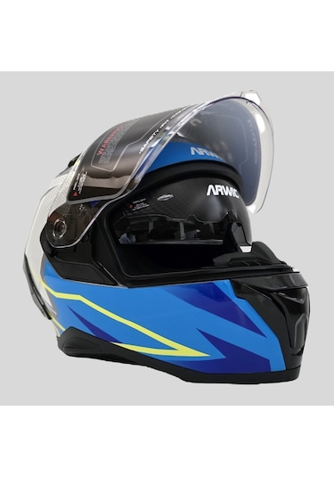 Arwic Pro Model Kapalı Full Face Motosiklet Kaskı Ar939 Mavi