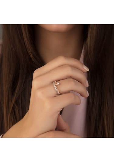 Rose Altın Taç Yüzük 14K 2,10 Gr 377236759