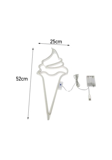 Suntek Magideal Dondurma Neon Burcu Işıkları 8 Işık Modu Beyaz pembe Beyaz - Pembe