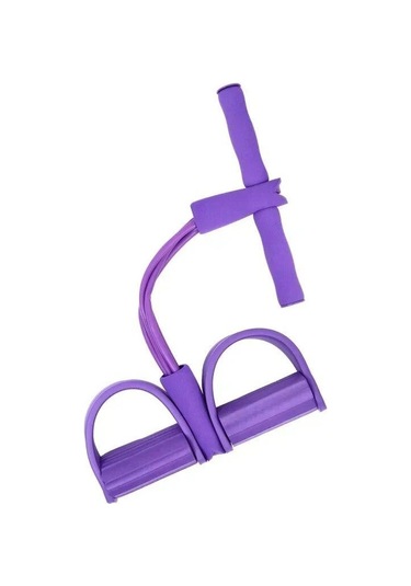 Mor Direnç Bantları Elastik Fitness Bantları Evde Spor Egzersizleri İçin Çok Fonksiyonlu Taşınabilir 4 Tüp Elastik Pedal Çektirme Mor