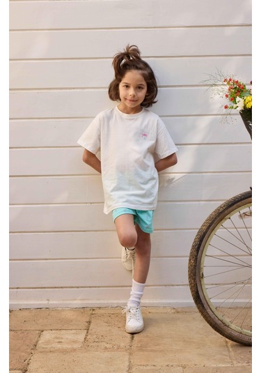 Luess Erkek Çocuk Pamuk Palmiye Baskı Alt Üst Takım-beyaz Beyaz