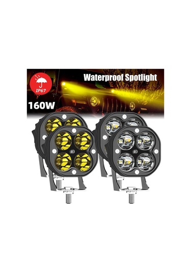 Offroad Sis Lambası 4 Led 20w Cree Beyaz Led Motorsiklet Uyumlu İkili Set