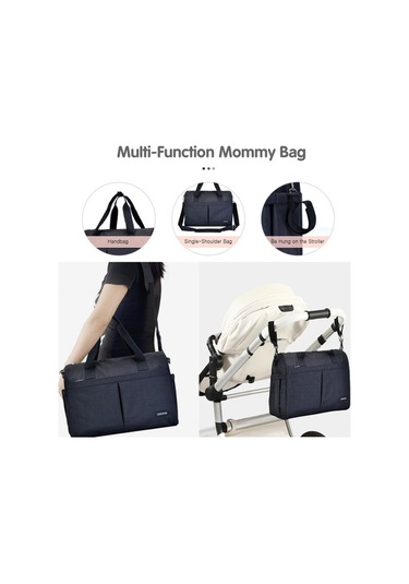Novahub Moveevo Kapasiteli Anne Çantası: Bebek Eşyaları, Biberon, Bez, Tek Yerde Siyah