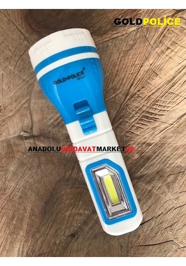 Goldpolice Led Şarjlı Fener Uzun Mesafe Akülü Kamp Feneri Siyah
