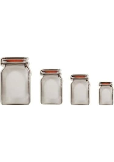Kavanoz Desenli Fermuarlı Sızdırmaz Şeffaf Plastik Doypack - 50'l