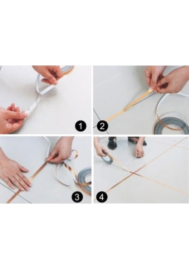 0.5 Cm 50 Metre Gold Fayans Arası Yapışkanlı Şerit Bant Derz Band N11.7