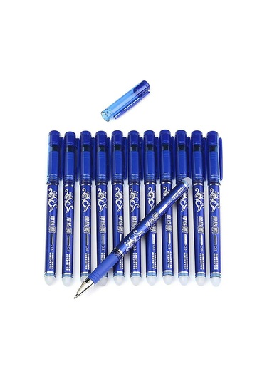 Reedark Silinebilir Plastik Kalemler - 0.5mm İnce Uç, Akıcı Yazı, 12 Adet/kutu - Ofis Ve Seyahat İçin Taşınabilir Mavi