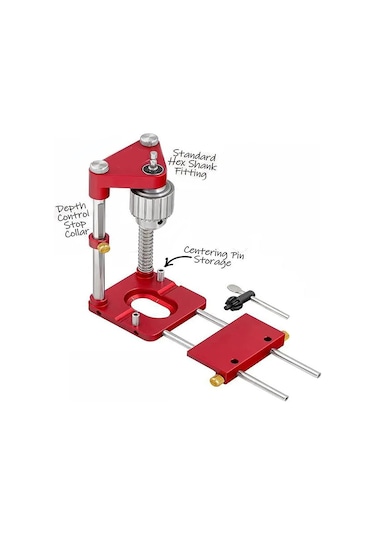 Sones Doğru Konumlandırma Kemer Delme Ahşap Matkap Ahşap İşleme Konum Belirleme Aksesuarları Aracı, Stil: Plastik Kırmızı