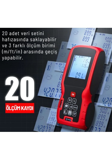 Texta Mtr80 Lazerli Mesafe Ölçer 80 Metre Ölçüm Mesafesi