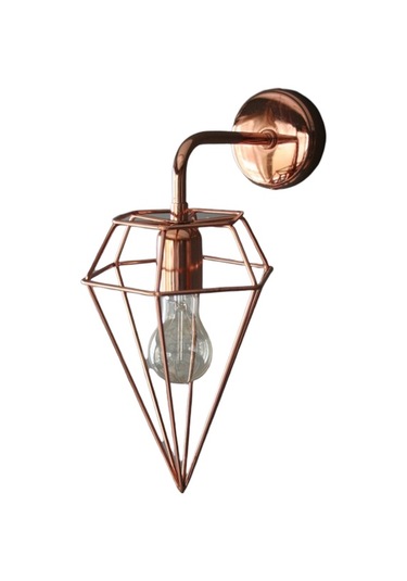 Bakır Retro Rustik Prizma Dekoratif Duvar Aplik Bakır