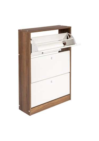 3 Katlı Modern Ayakkabılık Beyaz