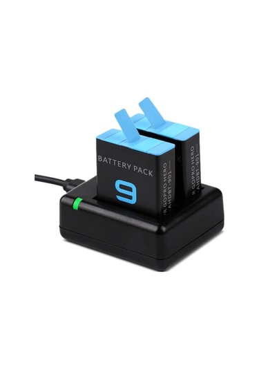 Tongxida Gopro 11/10/9 İçin 1800mah Ahdbt Pil & Çift Şarj Cihazı Seti - 2 Pil + 1 Şarj Aleti
