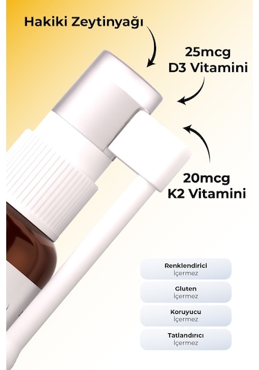 Voop D3K2 Vitamini D3 Vitamini D Vitamini Sprey Ve Damla 20 ML