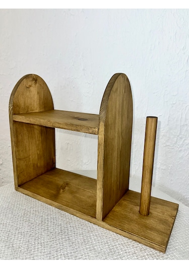 Doğal Ahşap Mutfak-banyo Rafı Tezgah Üstü Düzenleyici Baharatlık