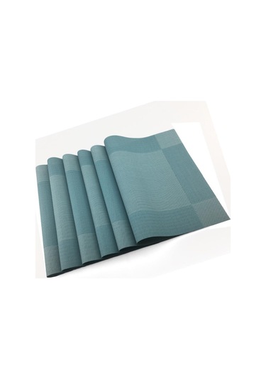 Mavi Mavi 6 Adet/grup Placemat Yemek Sofra Takımı Bej Pvc Masa Mat Placemats Pedleri Kase Coaster Mutfak Aksesuarları Mavi