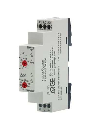 Gruparge Zmn32 ,ray/dın 24vac/dc Kontak-2a2k Yıldız/üçgen Zaman Röle