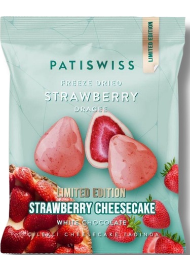 Beyaz Çikolatalı Çilekli Cheesecake Çilek Draje, 50g