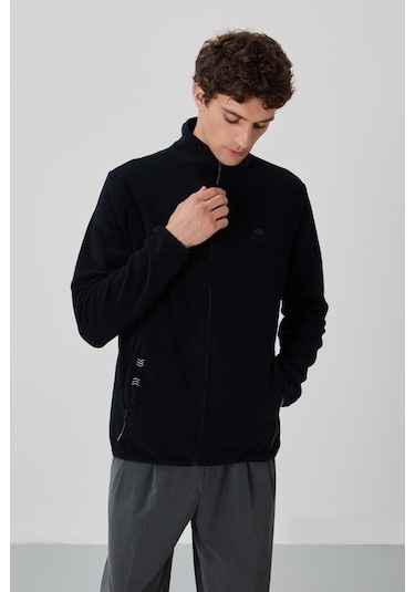 Standart Kalıp Dik Yaka 2li Paket Siyah-camel Erkek Polar Sweatshirt - 87992 Siyah - Haki