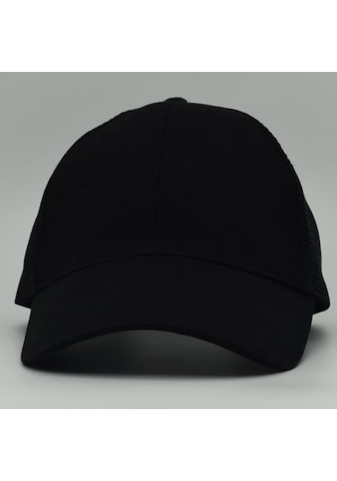 Unisex Ayarlanabilir Siyah Fileli Spor Basic Şapka Siyah