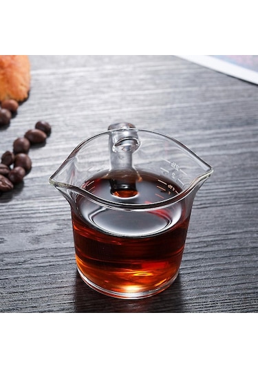 Ev Ve Mutfak İçin Isıya Dayanıklı Çift Ağızlı Cam Kahve Ölçü Kabı