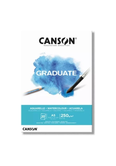 Canson Graduate Watercolor 20 Sayfa A5 250gr Defter