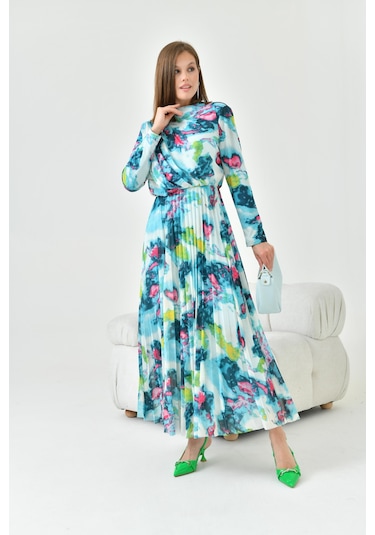 Ftz Women Kadın Desenli Elbise Mint 30842-Mint