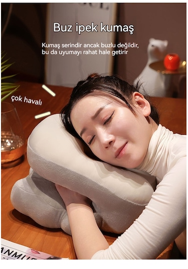 Şekerleme Artefaktı V Şekilli Uyku Yastığı 25 30 23-sümüklü Pembe