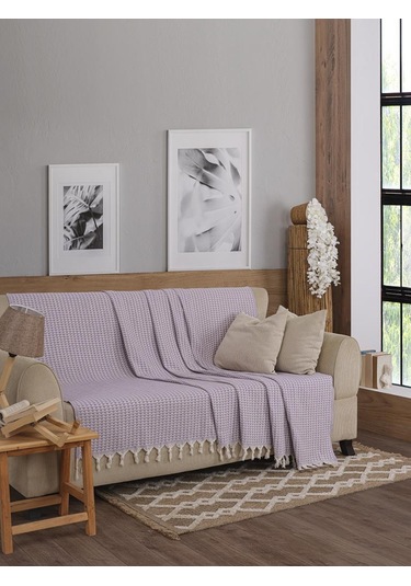 Battaniye Pamuk Piramid 180x200 Cm Lila