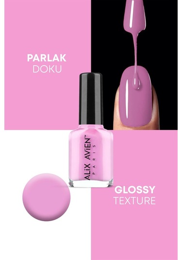 Alix Avien Pembe Oje 69 Yüksek Pigmentli Uzun Süreli Kalıcılık Hızlı Kuruma Nail Lacquer 69