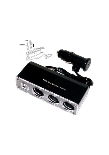 Krc Usb 3 Lü Çakmak Çoklayıcı Çoğaltıcı Soket Çakmaklık