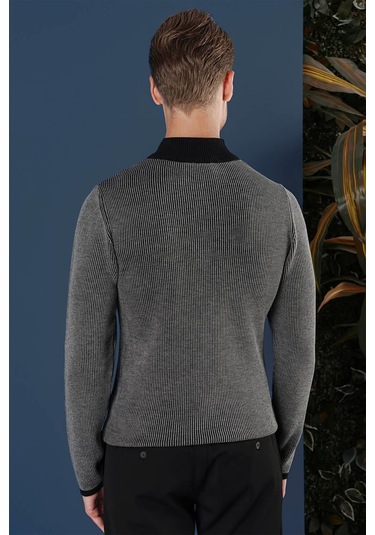 Tr 859 Slim Fit Siyah Klasik Triko Siyah