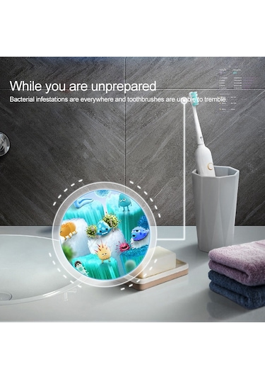 Sones Ultraviyole Diş Fırçası Sterilizatörü Banyo Duvara Monte Diş Fırçası Tutucu Siyah Diğer