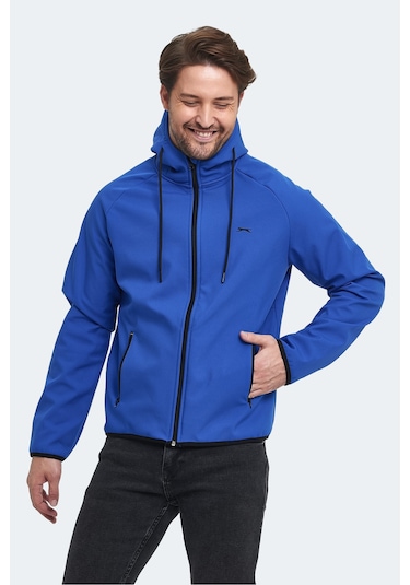 Slazenger Rangı Erkek Kapüşonlu Saks Mavi Mont & Kaban Saks Mavi