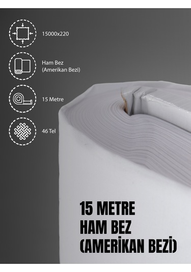 %100 Pamuk 46 Tel Amerikan Bezi Ham Bez Punch Kumaş -Beyaz