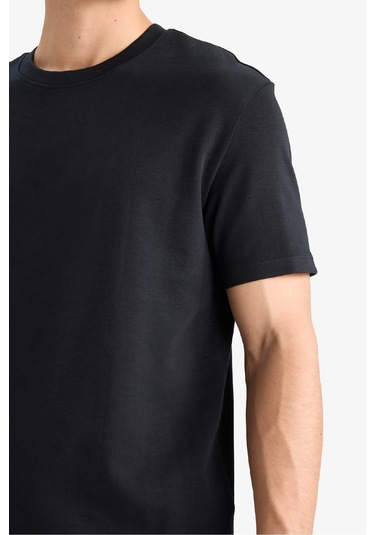 Defacto Regular Fit Bisiklet Yaka Kısa Kollu Tişört E7961ax25aubk81 Siyah